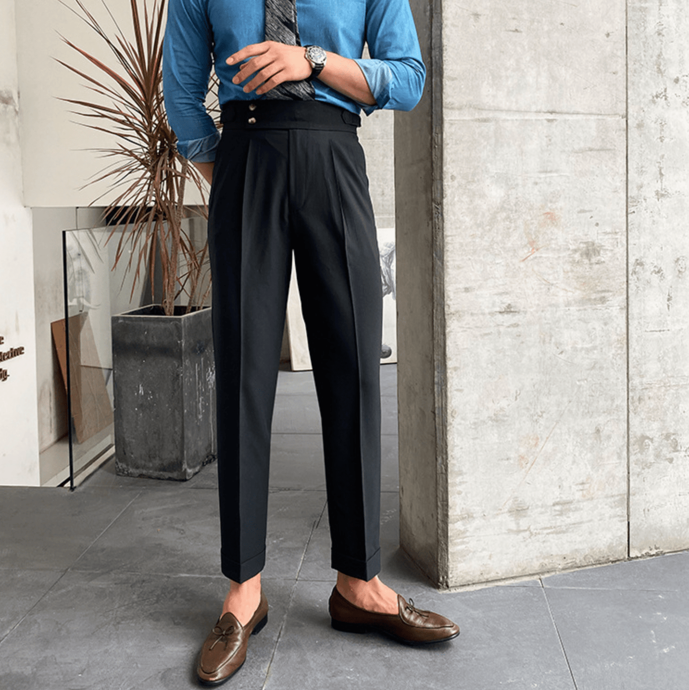Edward™ - High-Waisted Pants - Curled