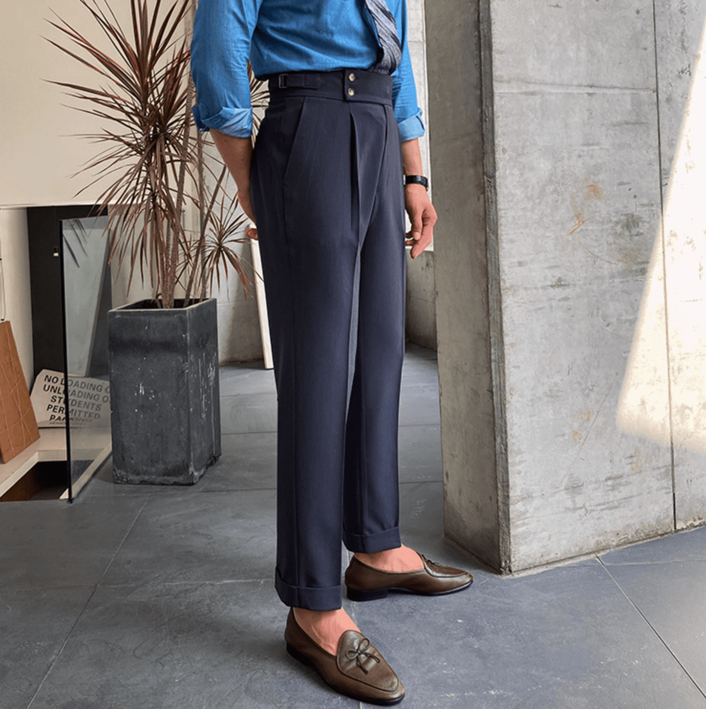Edward™ - High-Waisted Pants - Curled